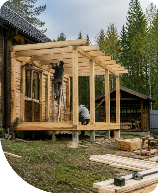 Строительство пристроек и построек на участке в Похвистневе